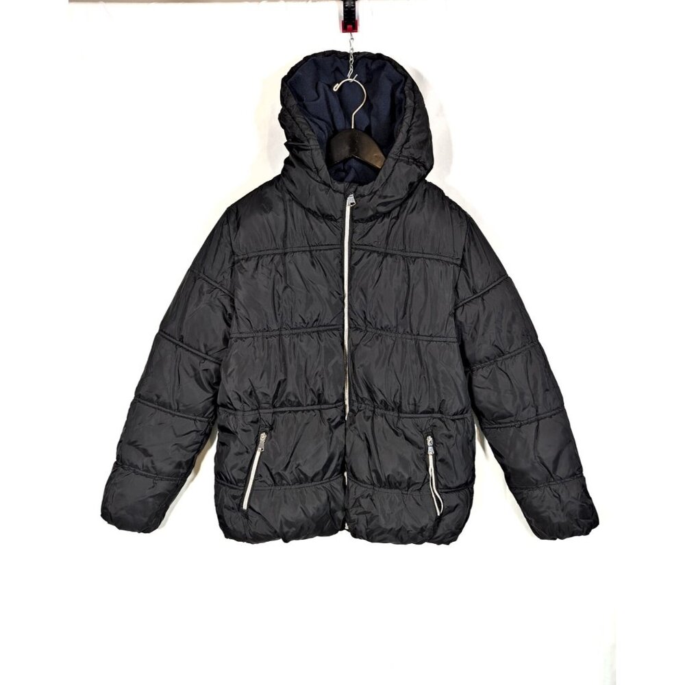 Mark Alan New York Puffer Jacket Women's L Black Hooded Coat Streetwear - Flaw